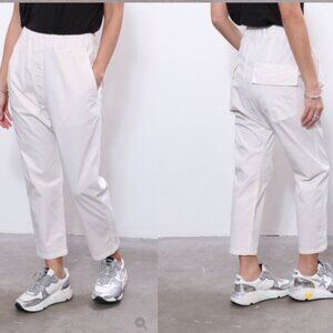 Nili Lotan Casablanca Drop Crotch Pants in Eggshell Size Small